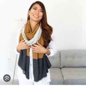 New Zestt Organics Organic Cotton Dreamsoft Travel Scarf Bronze Colorblock